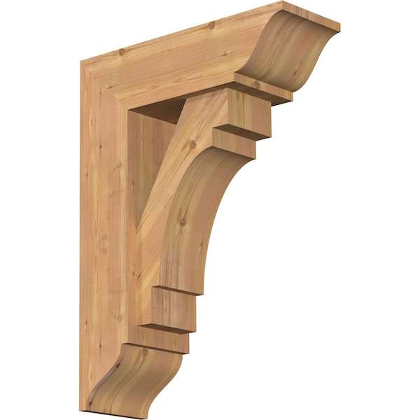 Ekena Millwork Merced Traditional Smooth Bracket w/ Offset Brace, Western Red Cedar, 7 1/2"W x 22"D x 30"H BKT0806X22X30MRC01SWR - main